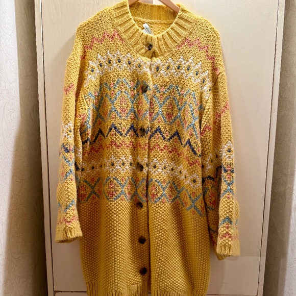 Sundance Yellow Icelandic Style Cardigan Duster - Picture 1 of 5